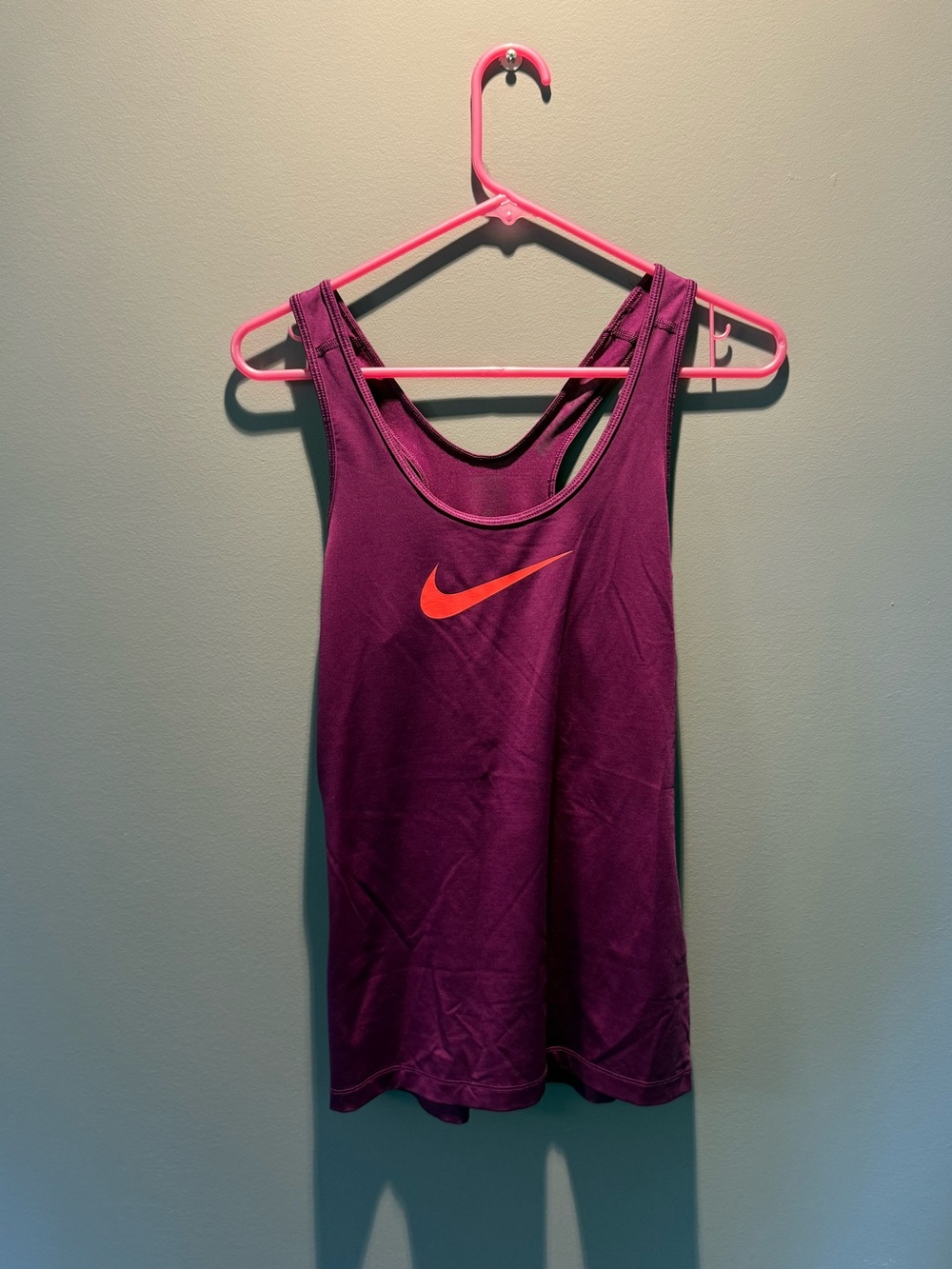 Nike Purple Athletic Tank with Orange Swoosh